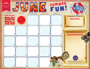 June Calendar Template - Summer Fun