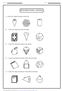 Roll, Slide & Stack - Coloring Worksheet With Answer Key