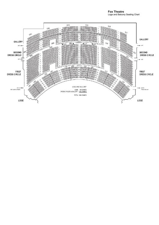 Fox Theatre Loge And Balcony Seating Chart Printable pdf