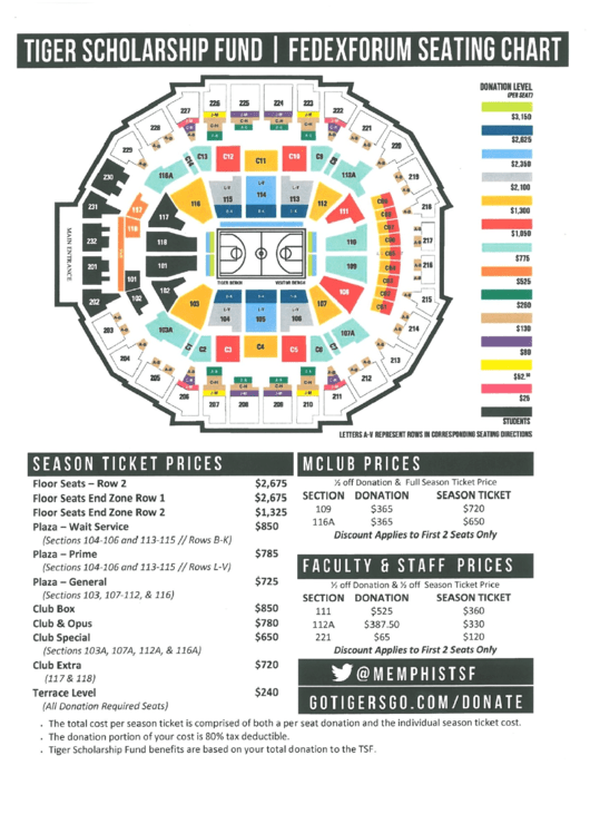 Fedexforum Seating Chart printable pdf download