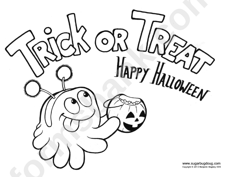 Trick Or Treat Coloring Sheet