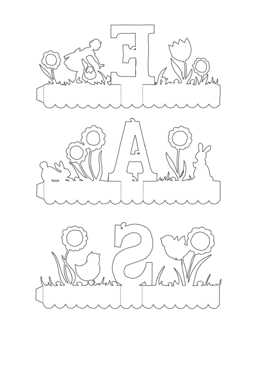 Easter Letter Decoration Templates To Color Printable pdf