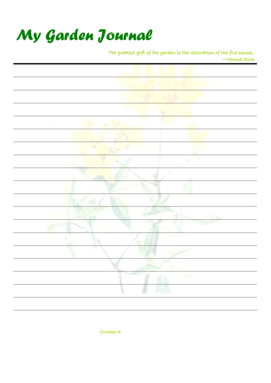 My Garden Journal Template Printable pdf