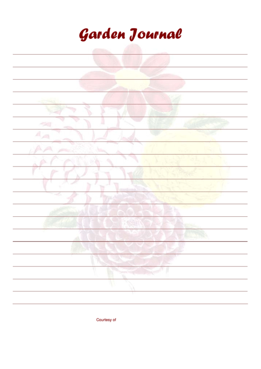 Garden Journal Template Printable pdf