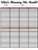 What's Blooming This Month - 4 Week Cleaning Schedule Template