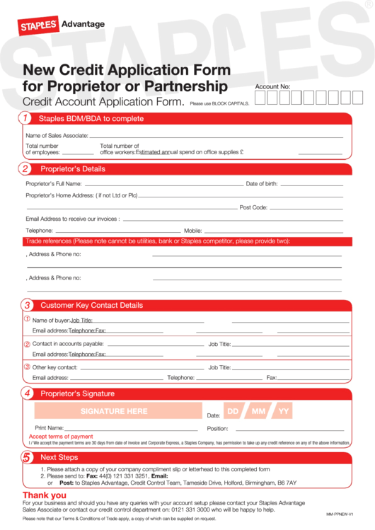 Top Staples Application Form Templates free to download in PDF format