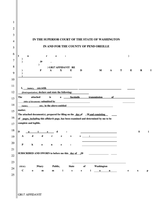 Gr 17 Affidavit Printable pdf