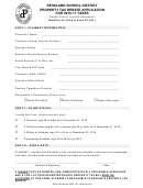 Parkland School District Property Tax Rebate Application Printable pdf