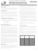 Form Nyc-210 , 2015, Instructions Printable pdf