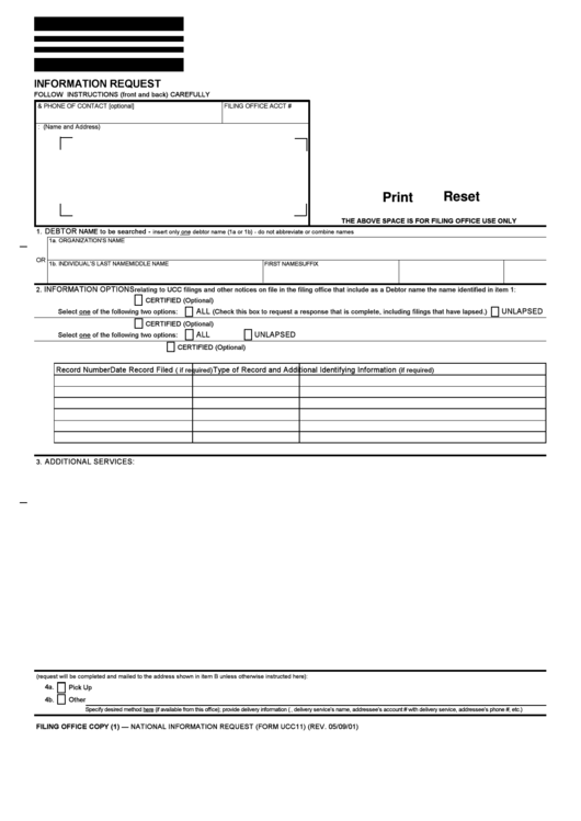 National Information Request (form Ucc11)