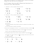 Rational Numbers In Fraction Form Worksheet