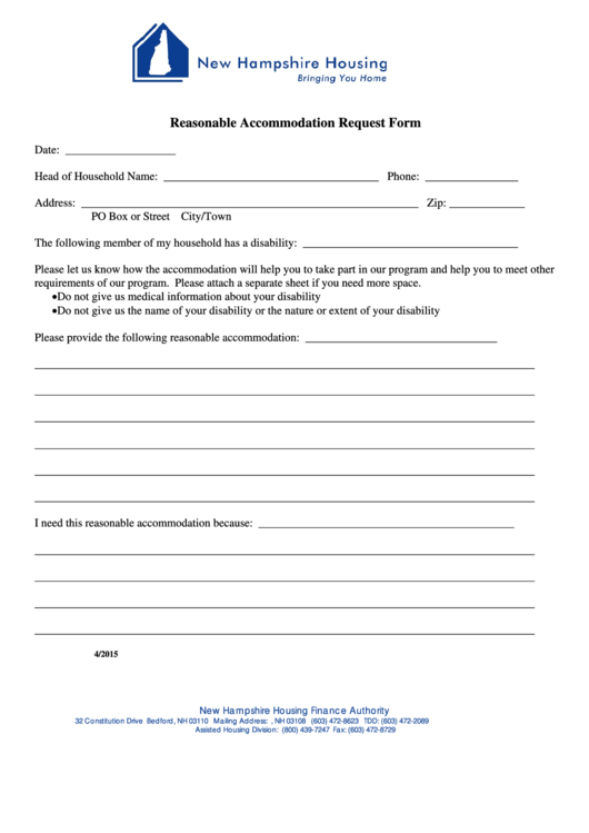 Top 16 Reasonable Accommodation Request Form Templates free to download