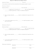Adjunct Reference Check Form