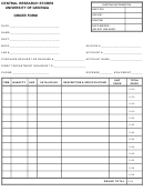 Central Research Stores Order Form