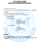 Cdc Order Forms (Central Distribution Center) Printable pdf