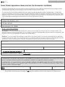 Fillable Texas Timber Operations Sales And Use Tax Exemption Certificate Printable pdf