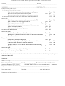 Tuberculin Questionnaire
