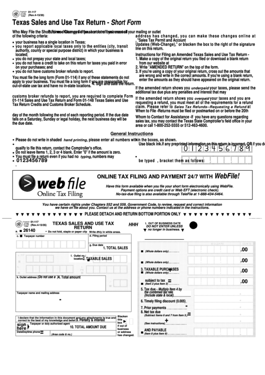 Fillable Texas Sales And Use Tax Form Printable pdf