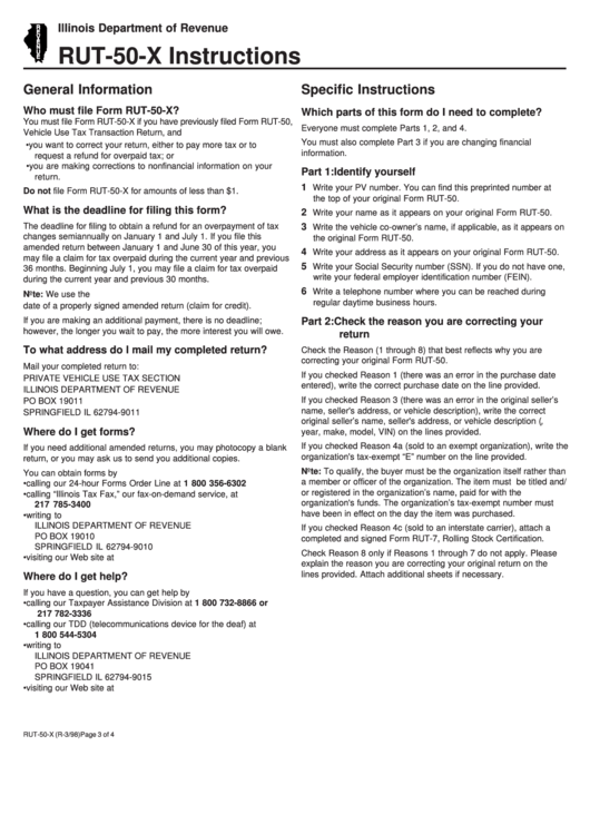 Form Rut50X Instructions printable pdf download