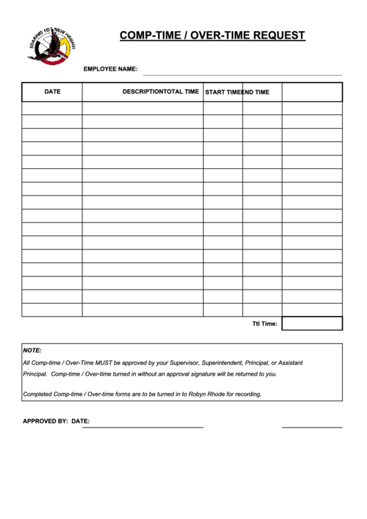 Comp-Time / Over-Time Request Printable pdf