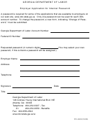 Form Dol-8498 - Employer Application For Internet Password - Georgia Department Of Labor