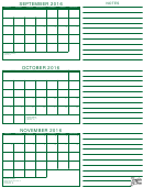 September, October, November 2016 Calendar Template