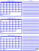 May, June, July 2016 Calendar Template