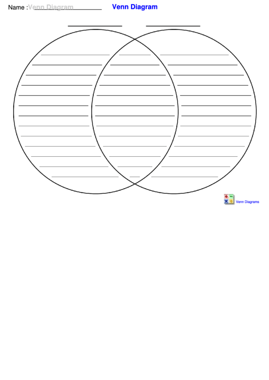2 Venn Diagram Worksheet Template printable pdf download