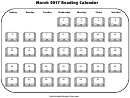 Reading Calendar Template - March 2017