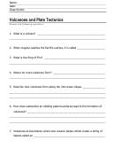 Geography Worksheet - Volcanoes And Plate Tectonics