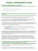 Project Management Plans Printable pdf
