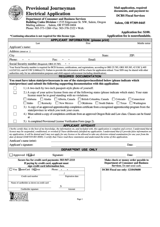 Provisional License Application printable pdf download