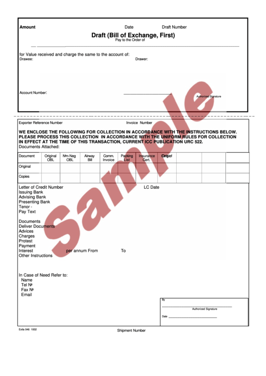 Top Bill Of Exchange Form Templates free to download in PDF format