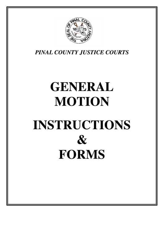 Fillable Motion / Pleading - Pinal County Justice Courts, State Of Arizona Printable pdf