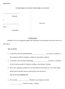 Complaint (Circuit Court For Fairfax County) Printable pdf