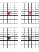 Valentine Bingo Template - 4 Per Page