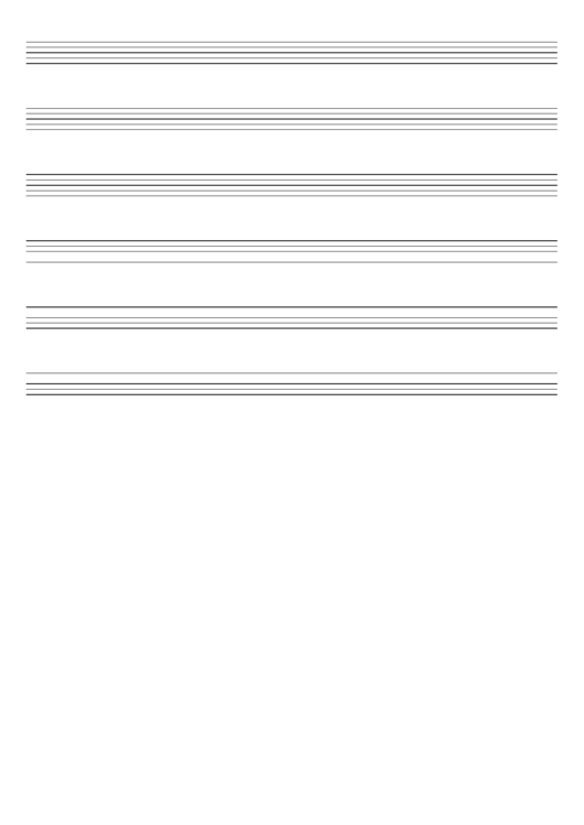 Music Paper With Six Staves On Letter-Sized Paper In Landscape Orientation Printable pdf