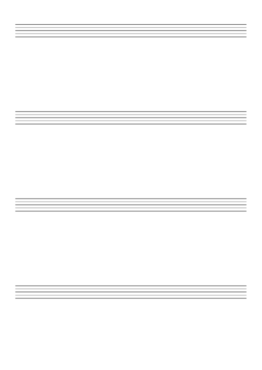 Music Paper With Four Staves On Letter-sized Paper In Portrait Orientation