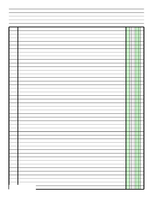 Columnar Paper With One Column On Letter-Sized Paper In Portrait Orientation Printable pdf