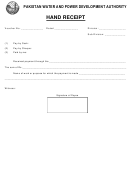 Hand Receipt Template - Pakistan Water And Power Development Authority