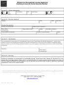 Form Pwd-1083 - Affidavit For Recreational License Applicant Claiming To Have No Social Security Number