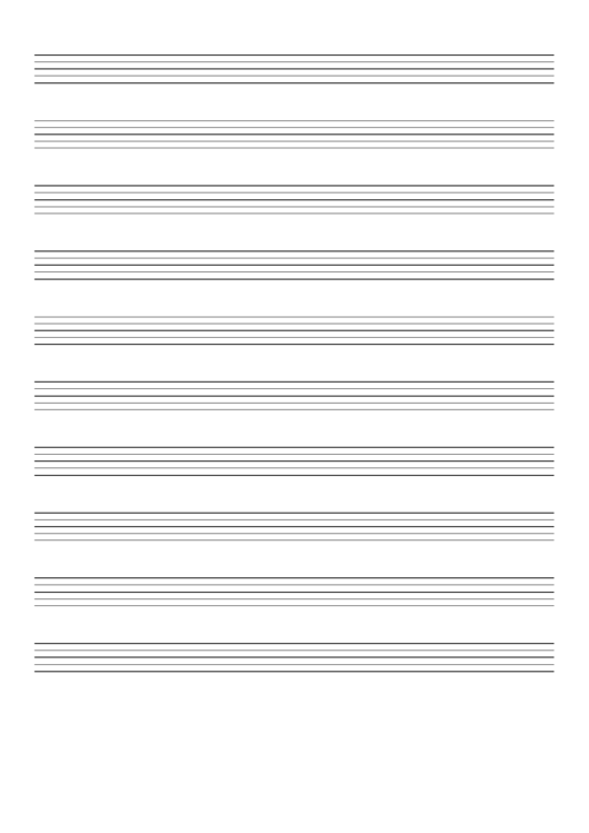 Music Paper With Ten Staves On Letter-Sized Paper In Portrait Orientation Printable pdf