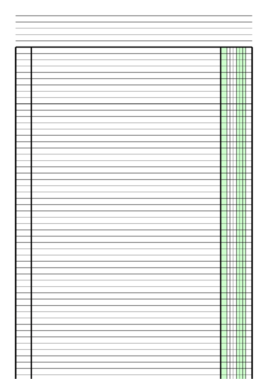 Columnar Paper With One Column On Legal-Sized Paper In Portrait Orientation Printable pdf