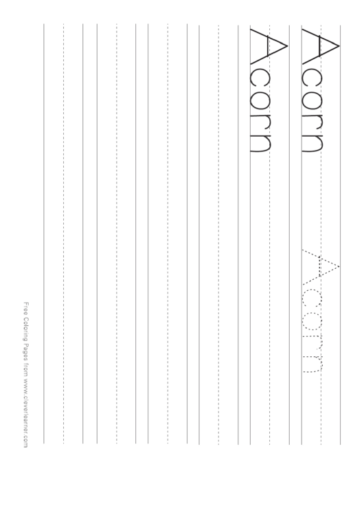 Acorn Practice Writing Sheet Printable pdf