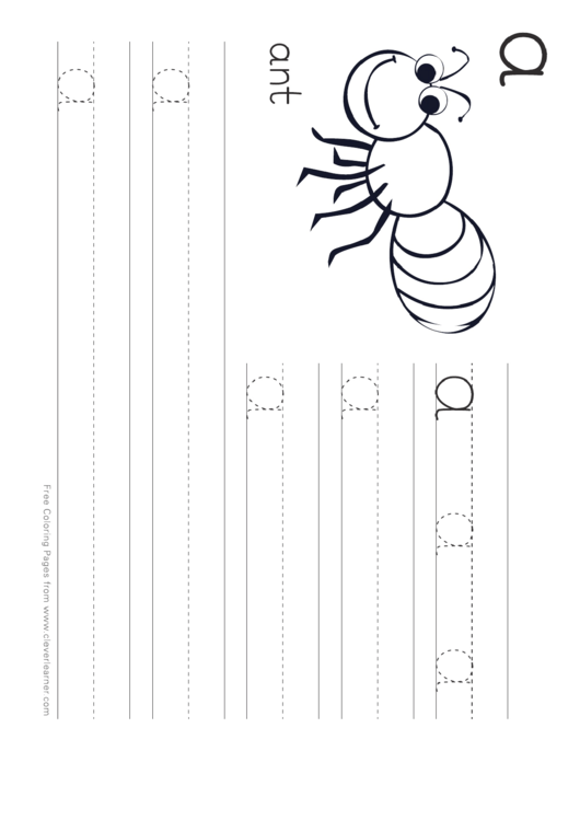 A Is For Ant Letter Practice Worksheet Printable pdf