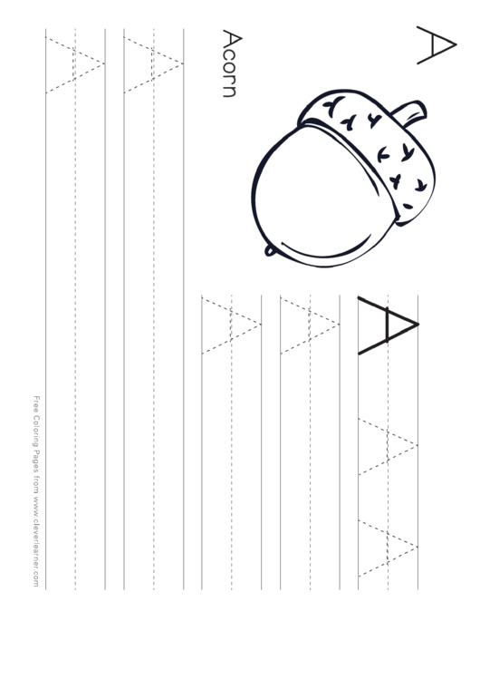 A Is For Acorn Letter Practice Worksheet Printable pdf