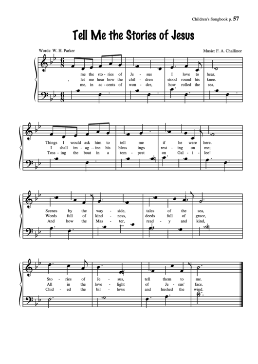 Tell Me The Stories Of Jesus (Music: F. A. Challinor) Printable pdf