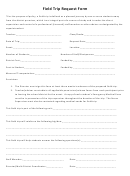 Field Trip Request Form Printable pdf