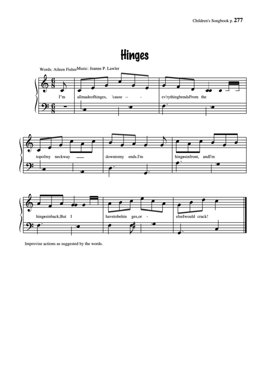 Hinges (Music: Jeanne P. Lawler) Printable pdf