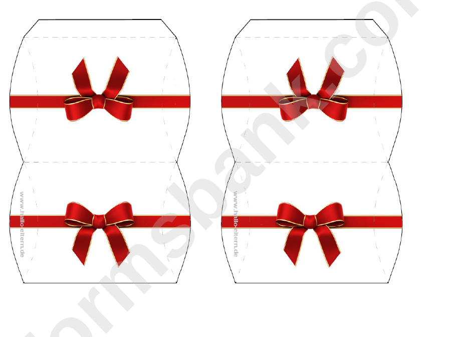 Gift Box Template - Red Bow